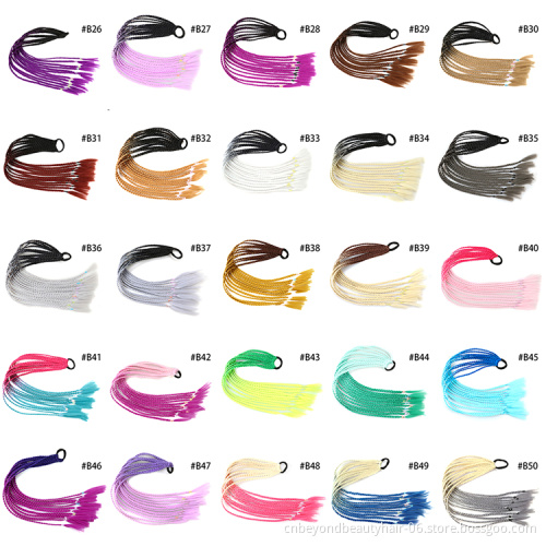 24inch Rainbow Rope Ponytail Braids Synthetic Braiding hair Accessories Rubber Band Hair Braids